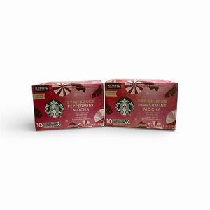 2x Starbucks Peppermint Mocha K Cups Limited Edition 20 Total Pods New 07/2026